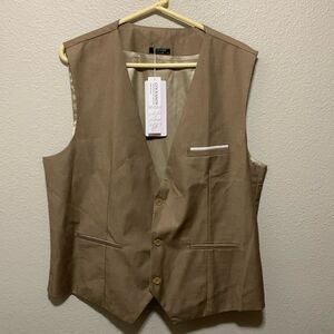 NWT Coofandy Men’s Vest Size XL Tan